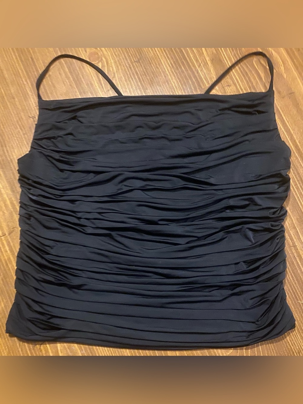 Express Body Contour Black Ruched Spaghetti Strap Top